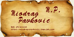 Miodrag Pavković vizit kartica
